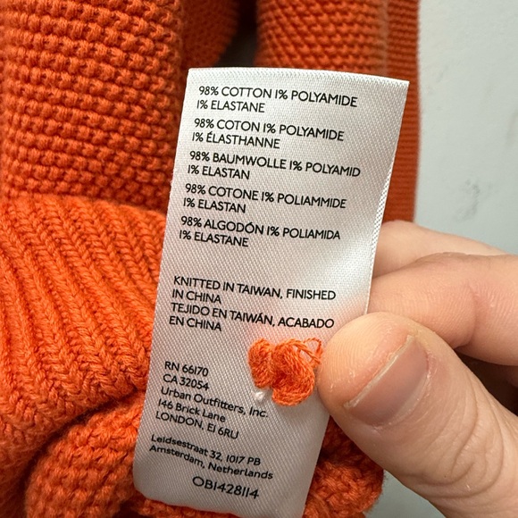 Anthropologie Vibrant Orange V-Neck Sweater - Picture 4 of 5